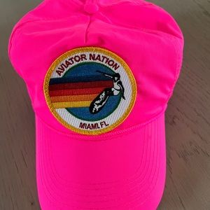 Signature Miami Vintage Nylon Trucker Aviator Hat - Neon